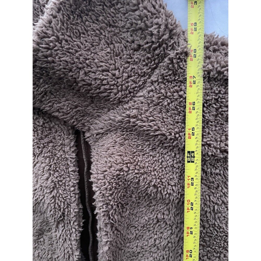 Z Supply Sherpa Teddy Coat Womens Small Relaxed Fit Fuzzy Over Coat Brown - Picture 4 of 6